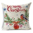 thumbnail image 1 of Funda de cojín de lino con estampado de plantas y pájaros para decoración del hogar, funda de almohada decorativa para sofá y coche, regalo de Navidad, 2023, 1 of 4