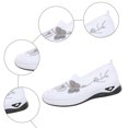 thumbnail image 5 of Rokment Womens Butterfly Embroidered Ortho Walking Shoes Ethnic Retro Casual Knit Comfortable Arch Support Platform Wedge Slip on Driving Nursing Loafers Tennis Non Slip Work Sneakers White Size 8, 5 of 8
