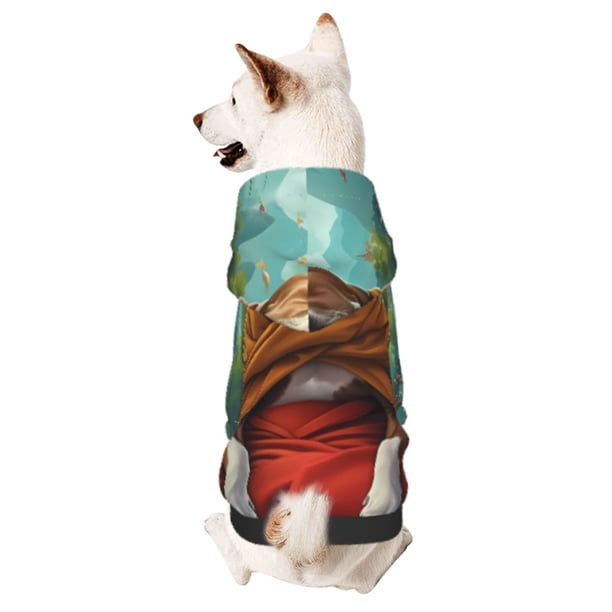 Fotbe Meditating French Bulldog Sudadera con Estampado para Perros Pequeños – Suéter con Capucha para Mascotas, Tela Suave de Forro Polar con Bolsillo-X-Small