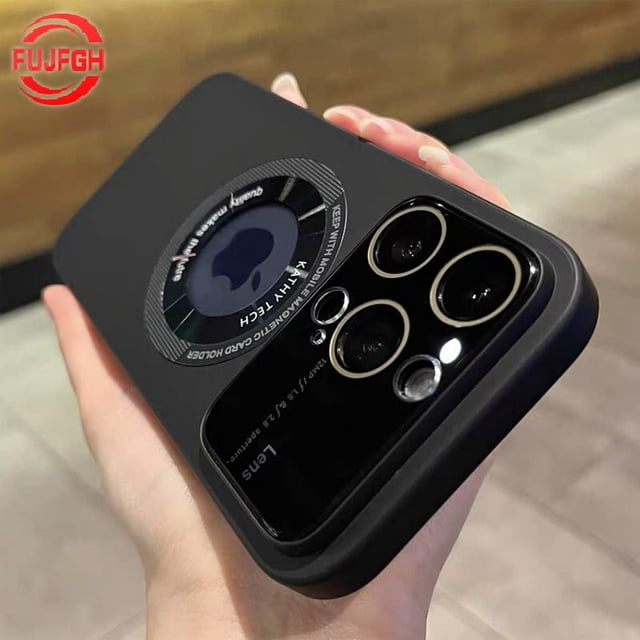 Magsafe-Funda magnética de carga inalámbrica para móvil, carcasa de lujo para iPhone 14 Plus, 13, 12 Pro Max, PC, Logo, agujero para cámara, Funda de portección Fivean unisex