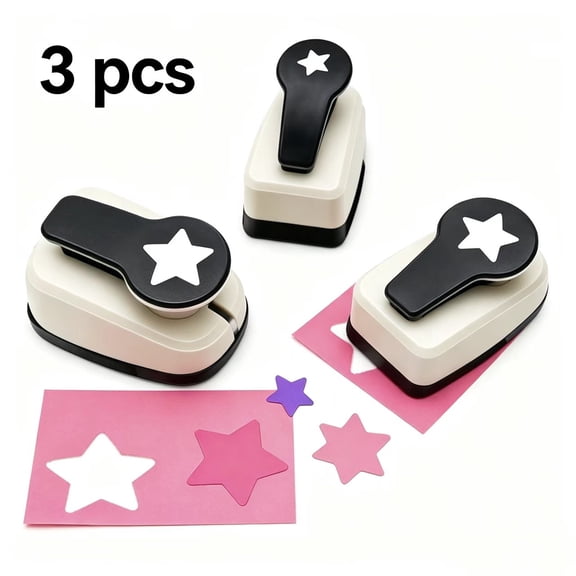 Vruelia 3Pcs Star Hole Punch, Star Punch, Star Paper Punch, Star Hole Puncher, Star Puncher for Crafts, Paper Punch for Crafting