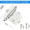 thumbnail image 3 of BUZIFU 6pcs Cabinet Door Hinges Self Closing Overlay Flush Cabinet Hinge Heavy Duty Cupboard Hinges Replacement Ball Bearing Mute, Inset Hinges with Screws for Home Decorative, 3 of 7