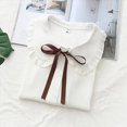 thumbnail image 6 of CAUYDY Collared Shirts for Girls Youth Long Sleeve Button Down Fly Sleeve Blouse, School Uniform Top for Fall Winter Daily Wear Brown Sizes 15-16 Years, 6 of 6