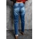 thumbnail image 1 of ABPHQTO Jeans de pierna recta desgastados con patchwork de corazón de San Valentín para mujer, 1 of 5