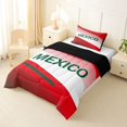 thumbnail image 2 of Manfei Mexico Print Twin Comforter Sets,Country Flag Culture Bedding Set,Red Green,Black Reversible,2-Piece,1 Comforter and 1 Pillowcase, 2 of 7