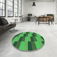 thumbnail image 4 of Ahgly Company Machine Washable Indoor Square Transitional Forest Green Area Rugs, 6' Square, 4 of 7