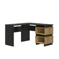 thumbnail image 2 of Novogratz Nelson 2 Way Desk, White and Natural, 2 of 9