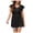 Black-01, variant on Mittory Womens Plus-Size Tunics Petal Short Sleeve Tops Summer V Neck Button Down Eyelet Shirts