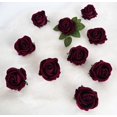thumbnail image 4 of Flores artificiales ICBOX, rosas de terciopelo burdeos, 25 unidades con tallo, 4 of 5