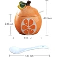 thumbnail image 2 of YISITIAN Fruit Shaped Ceramic Sugar Bowl with Lid and Spoon, Decorative Salt and Pepper Storage Jar for Kitchen Countertop, Creative Condiment Pot Set for Dining Table, Seasoning Container(Orange), 2 of 7