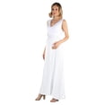 thumbnail image 3 of Maternity V Neck Empire Waist Belted Maxi Dress, 3 of 5