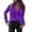 Purple5620, variant on Womens Solid Color Velvet Button Down Blouse Casual Long Sleeve Shirt With Bust Pockets For Daily Wear Grey XXL