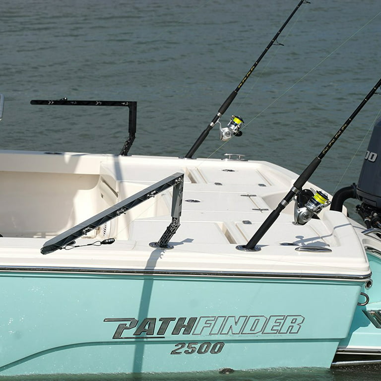Rockport Rigger Boat Mounted Fishing Rod Holder Outrigger Set of 2, Black 