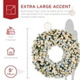 thumbnail image 3 of Best Choice Products 60in Artificial Pre-Lit Flocked Fir Christmas Wreath Decoration w/ 300 LED 2-in-1 Lights, 930 Tips, 3 of 7