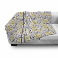 thumbnail image 3 of Watercolor Soft Flannel Fleece Throw Blanket, Yellow Wildflowers Spring Garden Botanical Foliage with Herbs, Cozy Plush for Indoor and Outdoor Use, 60" x 80", Yellow Purple White, by Ambesonne, 3 of 6