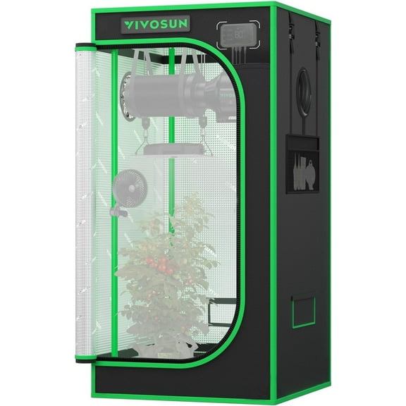 VIVOSUN PRO Grow Tent 24"x24"x48" 2000D Mylar Plant Growing Tent, Ultra Thick 1" Poles