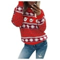 thumbnail image 2 of LoyisViDion Women Christmas Santa Claus Jumper Oversized Top Pullovers Sweatshirts Red 14(XXXL), 2 of 4