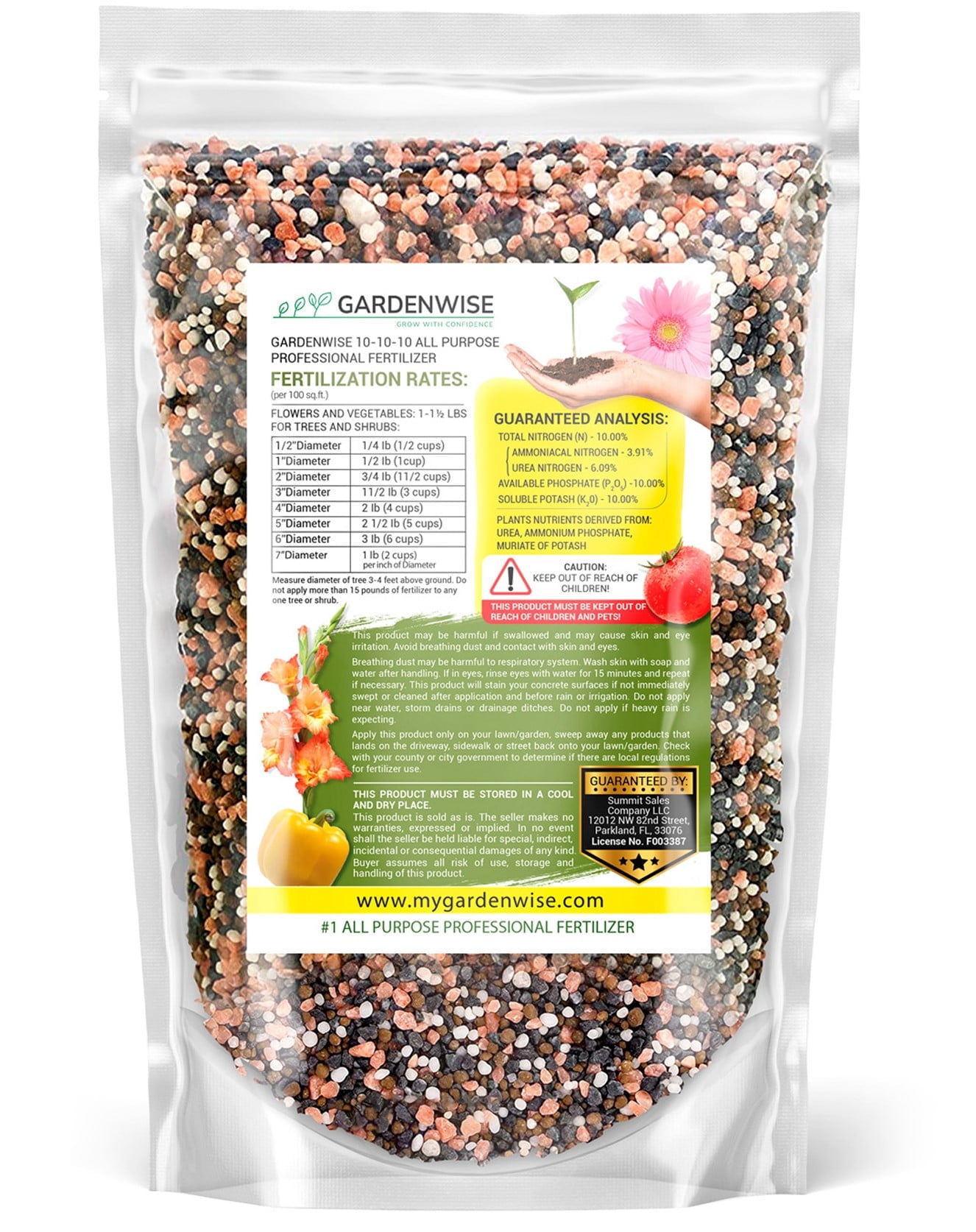 Gardenwise 10-10-10 All-Purpose Fertilizer for Indoor/Outdoor Plants, Trees, and Lawns