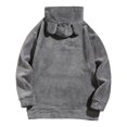 thumbnail image 6 of YueHuiYing Men's 2 Piece Long Sleeve Solid Color Hooded Sweatshirt With Elastic Waistband And Drawstring Shorts Lining Set, 6 of 9