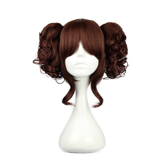 Unique Bargains Human Hair Wigs for Women 14" Wigs with Wig Cap Synthetic Fibre Brown