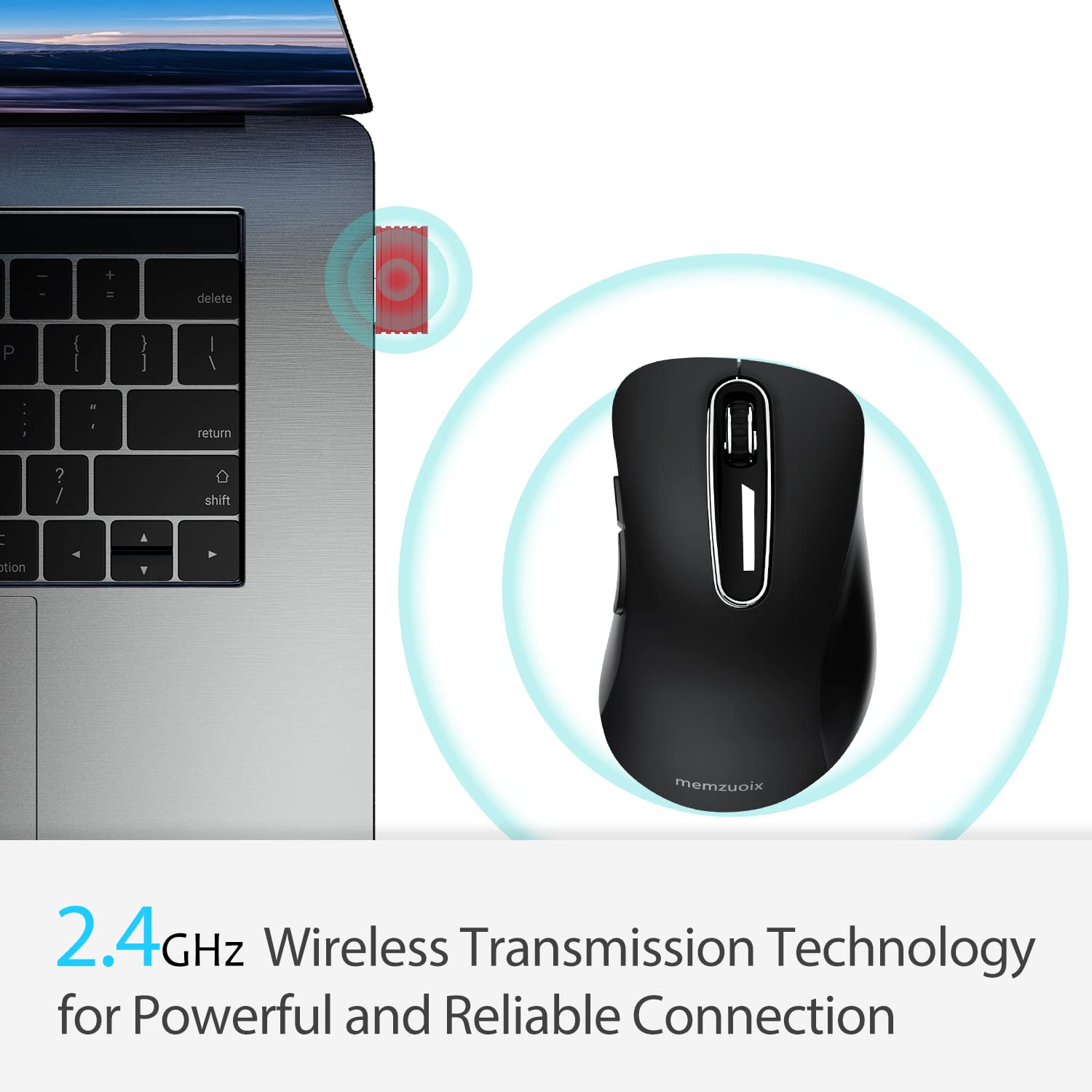 Memzuoix Wireless Mouse 1400 DPI 5-Button Ergonomic photo 2