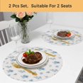 thumbnail image 5 of Spring Floral Round 13 Inch Placemats Set of 2, Blue Cherry Flowers Blossoms Beige HeatResistant Non Slip Place Mats for Dining Table, Wipeable Braided Kitchen Table Mats for Housewarming, 5 of 9