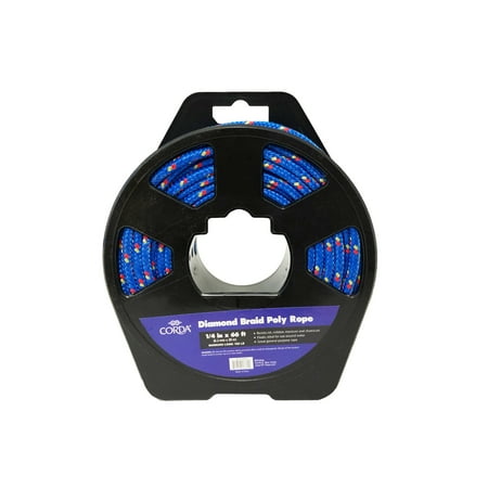 

Diamond Braid Rope Blue Polypropylene 1/4 x 66