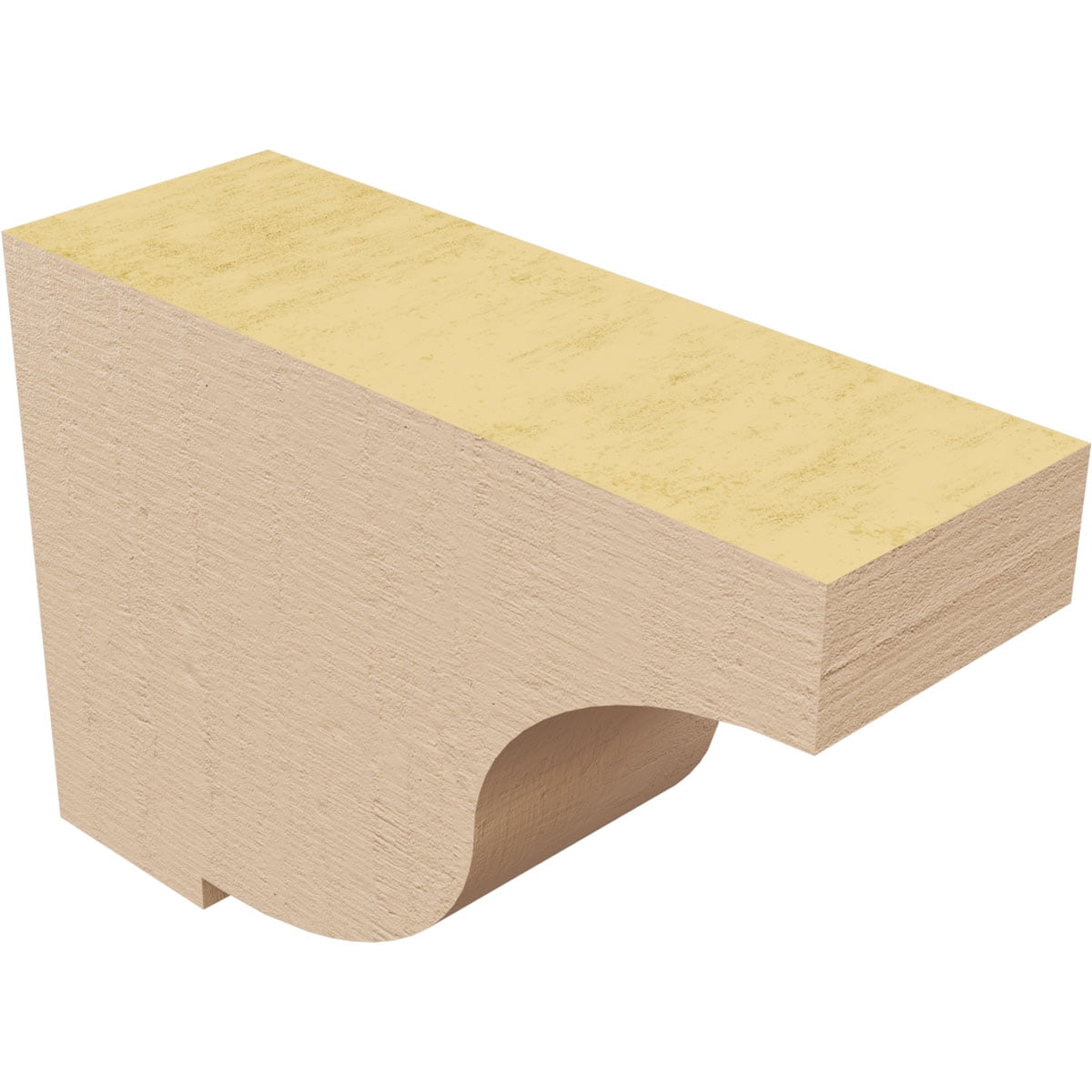 2"W x 6"D x 4"H Classic Van Buren Rough Cedar Woodgrain TimberThane Corbel, Primed Tan