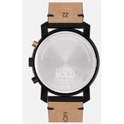 Movado Bold 3601069 Trend Chronograph Black Dial Black Leather Strap Mens Watch