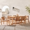 thumbnail image 3 of Walker Edison Modern 7-Piece Slatted Outdoor Dining Set, Natural, 3 of 8