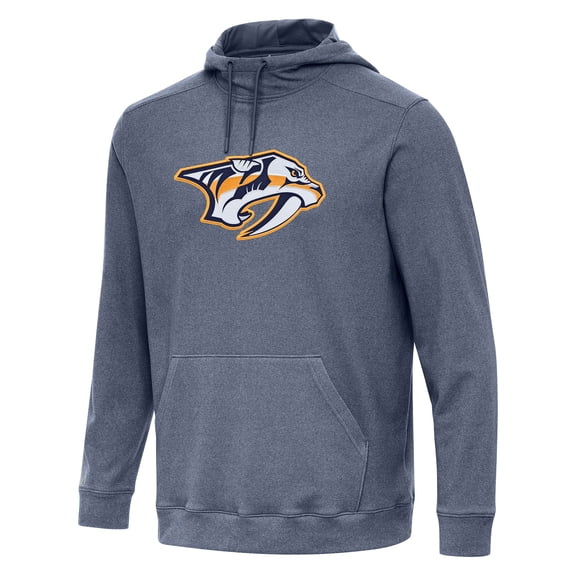 Men's Antigua Heather Navy Nashville Predators Cloud Pullover Hoodie
