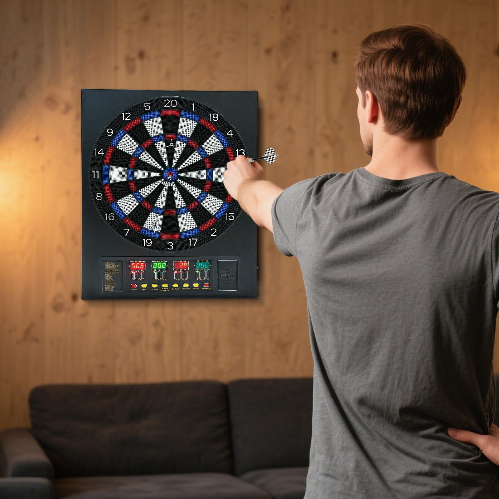 24.8*20.08in Electronic Dartboard Box-Type Electric Dart Board Automatic Scoring Dart-Board