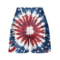 thumbnail image 5 of CFLVAEK 4th of July Shorts for Women Red White and Blue Tie Dye Patriotic Shorts Summer Casual Drawstring High Waisted Shorts with Pockets Vacation Beach Trendy Shorts XXL, 5 of 5