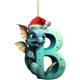 thumbnail image 3 of 26 letras colgantes de Navidad 2D lindo dragón bebé colgante adorno de árbol decoraciones de encanto acrílico hogar árbol de Navidad adornos regalos, 3 of 5