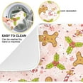 thumbnail image 2 of Christmas Gingerbread Man Pink Dish Drying Mat for Kitchen Winter Snowflake Candy Cane Microfiber Drying Mats Absorbent Reversible Dish Pad Medium Dish Draining Mat 16x18 inch, 2 of 7
