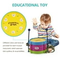 thumbnail image 2 of Tambor musical Juguetes de instrumentos musicales para niños, juego de batería, incluye baquetas de tambor, trompeta de martillo de arena de campana para niños y niñas de 3 años o más Meterk Tambor musical, 2 of 6