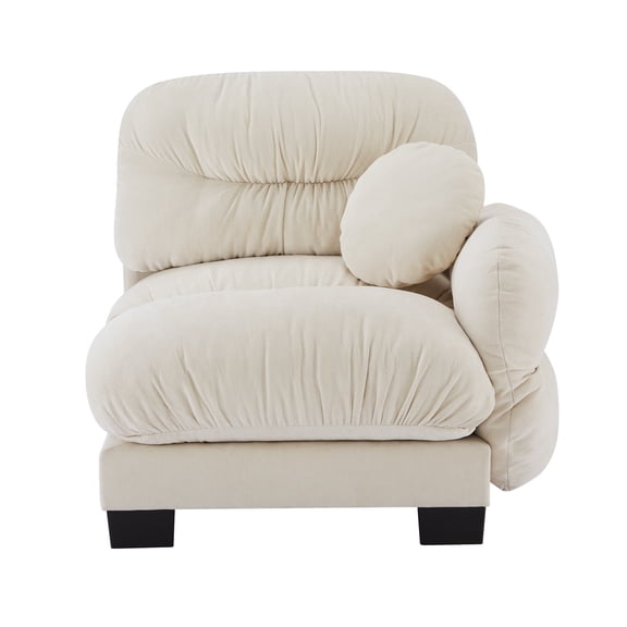 Flora Sofa RSF Chenille -Beige, Fabric, Minimalist, for Living Room, Durable Build