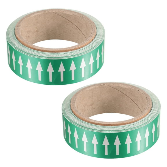 Uxcell Flow Arrow Tape, Polyethylene Pipe Marking Sticker 1.2 inch x 33 ft, 2 Rolls Green/White