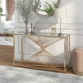 thumbnail image 4 of Furniture of America Lesto Contemporary Glass Top Console Table in Gold, 4 of 7