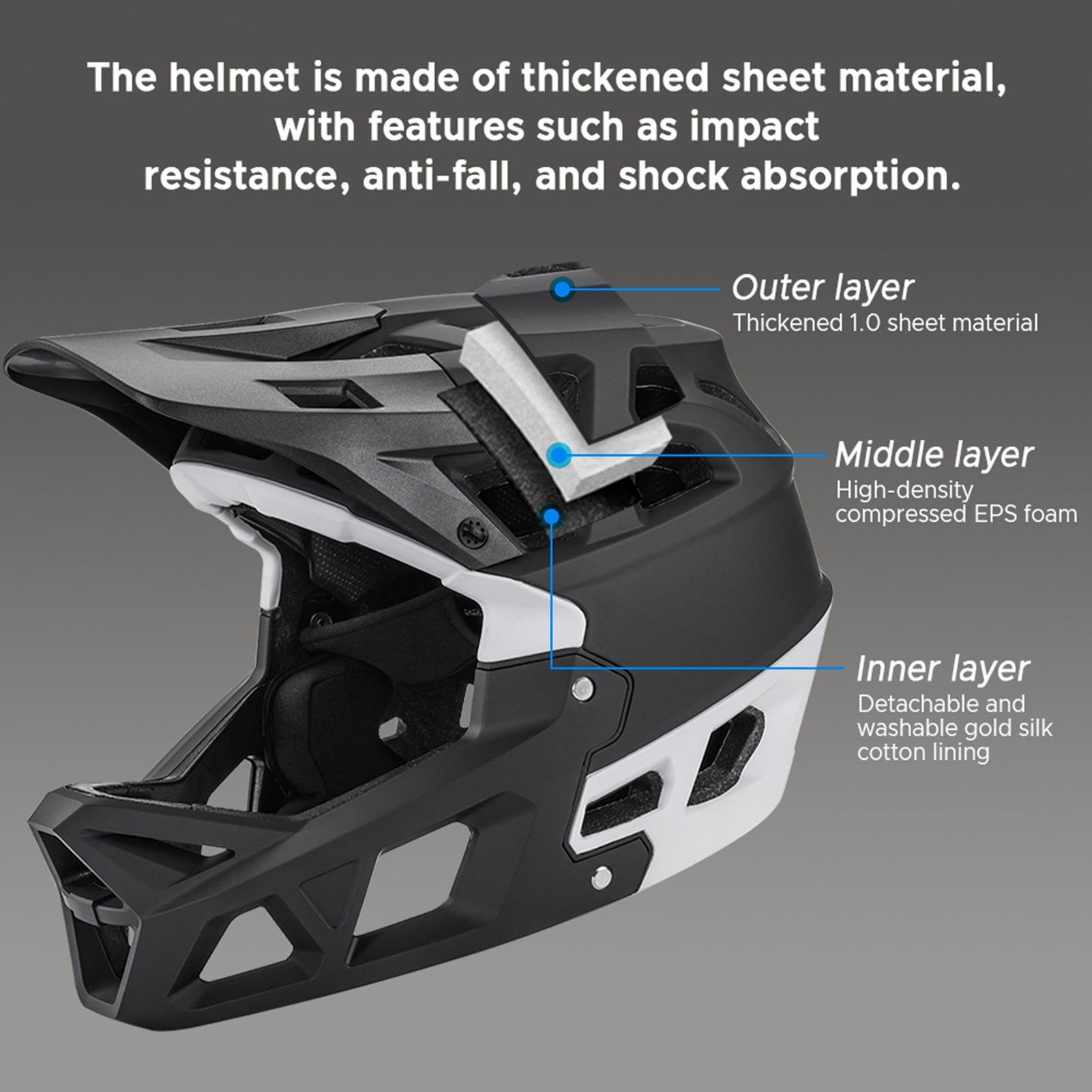 Helmet Full Face Mountain Bike Helmet Adult Racing Downhill  Helmet For Men/Women Adult Mountain Bike Helmet With Visor Over 31 Vents Bike Helmet
