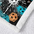 thumbnail image 3 of Soccer Throw Blanket Reversible Sprots Soccer Pattern Blanket for Soccer Fans Teens Boys Kids, Cozy Warm Soft Blanket for All Seasons, Plush Fleece Blanket Sofa Couch Bed 60" X 80", 3 of 6
