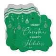 thumbnail image 3 of Inkdotpot Pack Of 100 Real Silver Foil Bracket Shape Paper Tags Merry Christmas & Happy Text Favor Hang Tags, 3 of 7