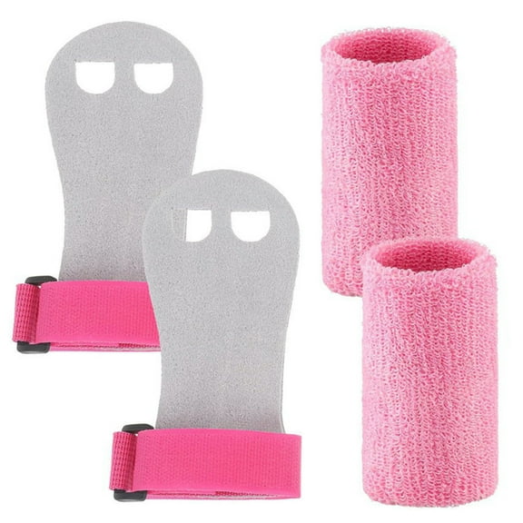BELOWSYALER Children Gym Palms Protector Set Kids Gym Glove Wrist Band Gymnastic Hand Grips Wrist for Gym Protections
