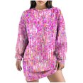 thumbnail image 1 of Funicet Robe d'Été Décontractée, Mode et Décontractée pour Femmes Automne et Hiver Col Rond Manches Longues Robe Imprimée, 1 of 6