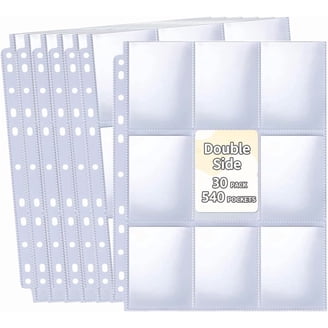 Emlimny Trading Card Binder Sleeves, 9-Pocket Pages for 3-Ring Binder, 46  Sheets Standard Size Cards - Walmart.com