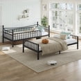 thumbnail image 5 of Harper & Bright Designs Twin XL over Twin XL Industrial Bunk Bed with Curved Guardrails, Heavy-Duty Metal Bunk Bed Frame with Under Bed Space, Black, 5 of 14