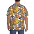 thumbnail image 3 of Haiem cute paw Pattern Men's Casual Shirts Short Sleeve Button Down Shirts Fashion Textured Summer Beach Shirt-3X-Large, 3 of 5