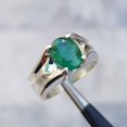 thumbnail image 2 of Emerald mens Natural Emerald Ring Unheated Untreated Rich Green Emerald Ring Afghanistan Emerald Ring Afghani Emerald Ring Shia Rings, 2 of 3