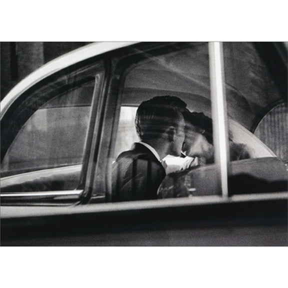 Avanti Press Bride and Groom Kissing in Back Seat of Car America Collection Wedding Card