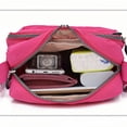 thumbnail image 2 of Xeie Thuk Women's Simple Nylon Multi Pocket Solid Color Casual Crossbody Bag Crossbody Bag, Red, 1-Piece, 2 of 12
